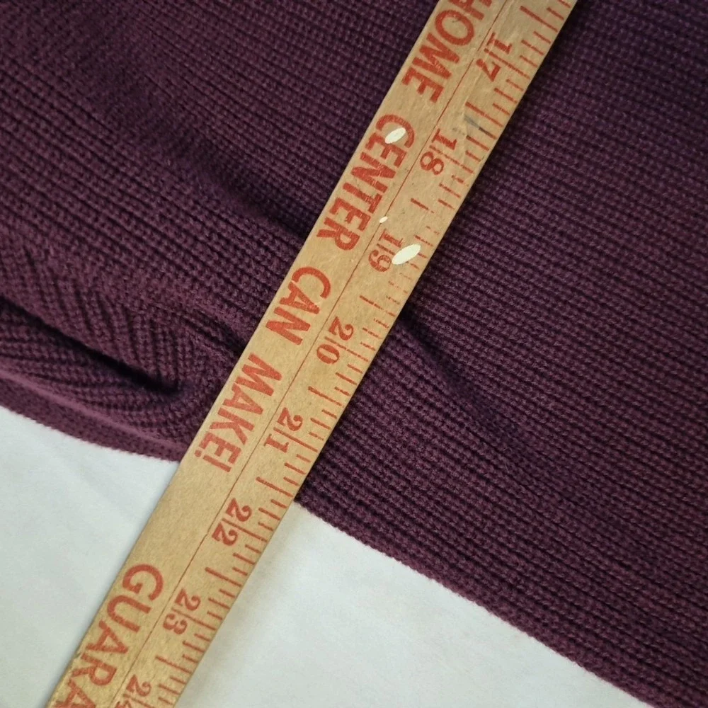 Vintage Eddie Bauer Henley Sweater Mens Large Burgundy Red Fisherman‎ Knit 90s